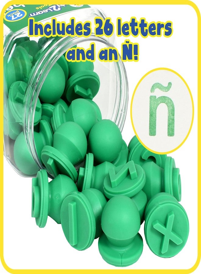 READY 2 LEARN Easy Grip Dough and Paint Stampers | Lowercase Alphabet | Set of 27 | Ages 2+ | Easy to Hold Letter Stamps for Kids - Image 2